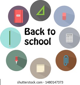 Back to school vector illustration. School icon set. 