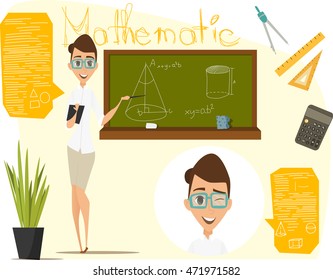 Back to school vector illustration. Infographics mathematics. EPS 10