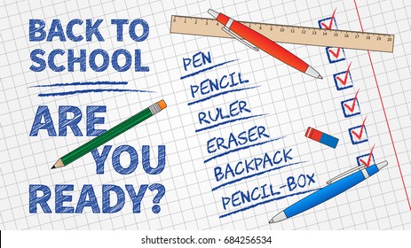 Back To School List Vectores Imagenes Y Arte Vectorial De Stock Shutterstock