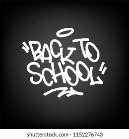 Back to school, vector illustration on black chalkboard. EPS 10