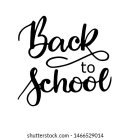 Back to school vector illustration on white background. Hand drawn lettering, calligraphic and typographic elements