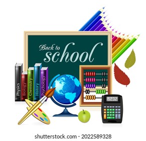 Back to school vector illustration on white background