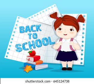 Back to school vector illustration poster