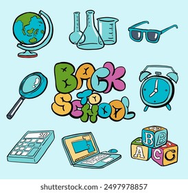 Back to School vector illustration set