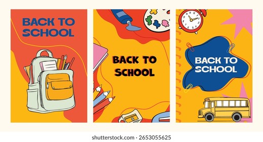 Back to School Vector Illustration Set.