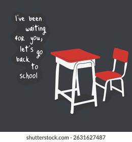 Back to school. vector illustration of student bench in flat design for back to school campaign. student bench template design