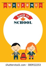 Back to school. Vector illustration with stylized children.