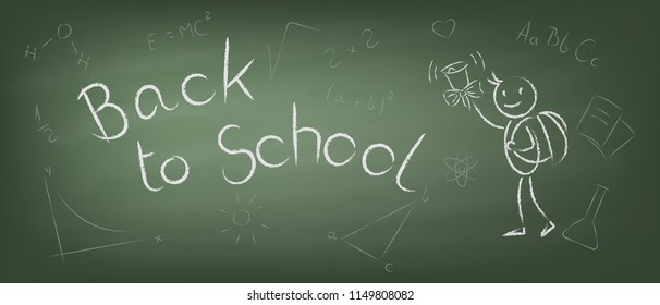 Back to school vector illustration with school supplies
