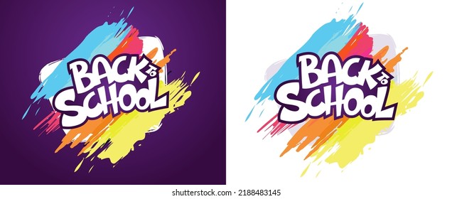 back to school vector illustration. Text back to school. In the style of comics of colorful. Design element for the design of leaflets, cards, envelopes, covers, flyers sales back to school