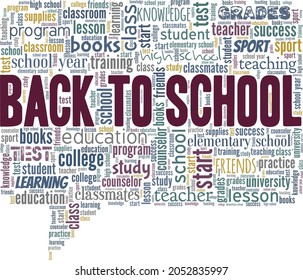 Back to school vector illustration word cloud isolated on white background.
