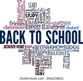 Back to school vector illustration word cloud isolated on white background.