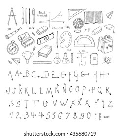 Back to school vector illustrations set.