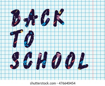 "Back to school" vector inscription