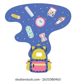 back to school vector isolated illustration.