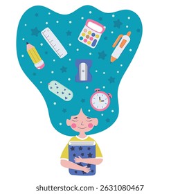 back to school vector isolated illustration.