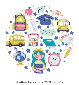 back to school vector isolated illustration.