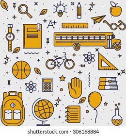 Back to school vector pattern.