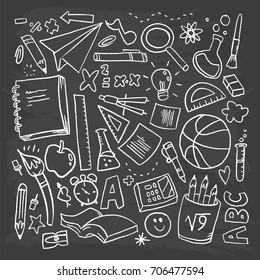 Back to school vector pattern with creative elements