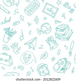 Back to school vector seamless pattern.