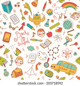 Back to school. Vector seamless pattern. Great for backgrounds