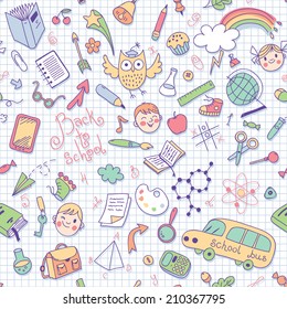 Back to school. Vector seamless pattern. Great for backgrounds