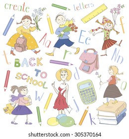 Back to school vector set