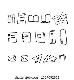 Back to school vector set of bright elements. Educational clipart. School supplies. Cute flat style classroom objects. Ready for school stuff. Back to school. Vector illustration