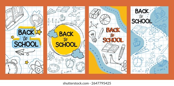 Back To School Vector Set, Hand Drawn Illustrations.