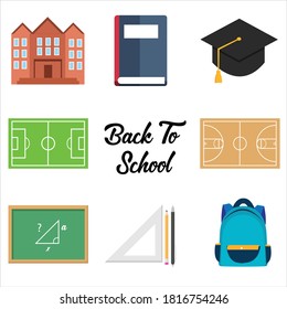 back to school vector set icon for any kind of content