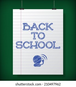 Back to School Vector -  Sketch Letters on Notepaper