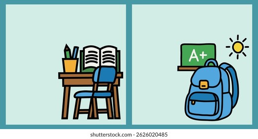 back to school vector student learning study classroom backpack book education icon