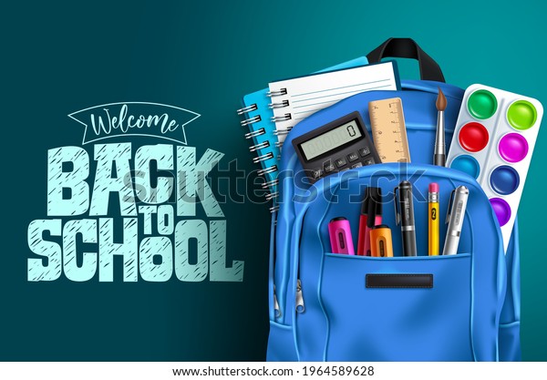 Back School Vector Template Design Welcome Stock Vector (Royalty Free ...