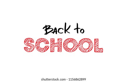 Back to school vector text. Calligraphic lettering design of banner or card, Creative hand drawn typography in doodle style for starting school year greeting poster. Calligraphy doodle style card