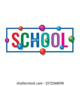 back to school. vector school word and education symbols
