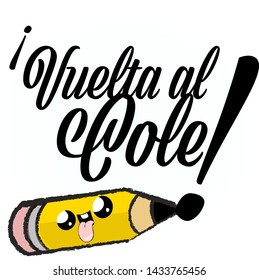 back to school vectorial calligraphy in spanish