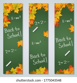 Back to school vertical banners vector design collection