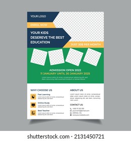Back to school vertical flyer design template