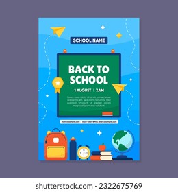 Back to School Vertical Poster Announcement Template Design