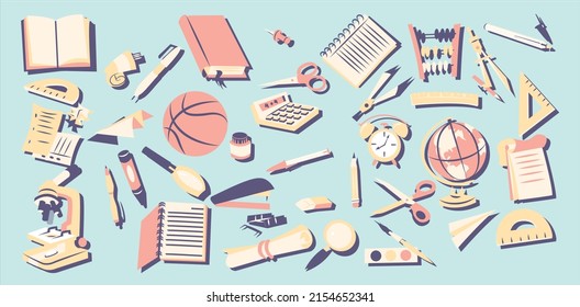 BACK TO SCHOOL VESCTORS DESIGN SET ILLUSTRATION
