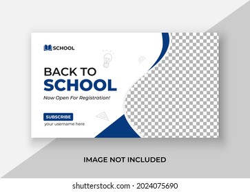 Back to school video thumbnail and web banner template