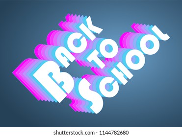 Back to school vintage design for printing products, typography, badge, applique, label, t-shirt stamp, casual clothing or urban wear. Vector illustration.