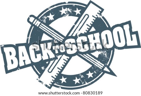 Back to School Vintage Rubber Stamp