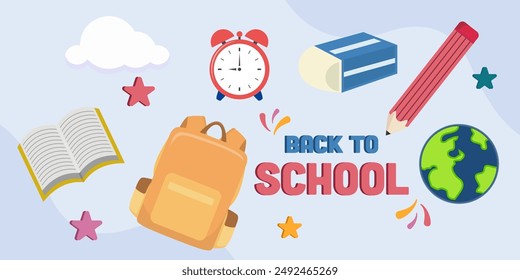 Back school wallpaper Vector illustration.
