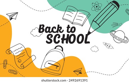 Back school wallpaper Vector illustration.