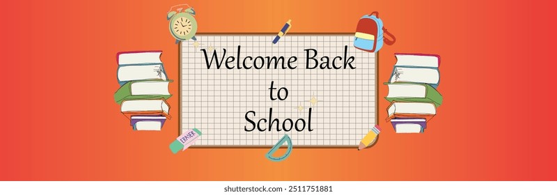 Back school wallpaper Vector illustration.
