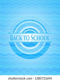 Back to School water concept emblem. Vector Illustration. Detailed.