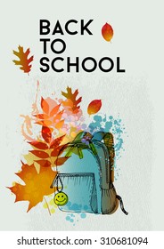 back to school. watercolor  vector background