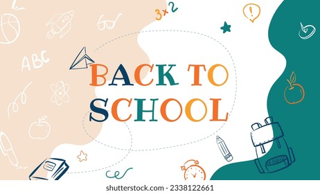 Back to school. Web banner, background. Vector illustration