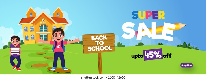 Back to School, Web Banner Design.