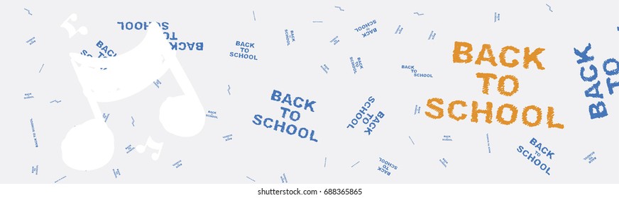 Back to school. Web banner on the topic of education with patterns in the background.  Flat vector illustration EPS 10